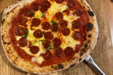 I made another pepperoni. 65% hydration. 60 second bake.