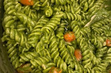 I’m not Italian. I love your food though so I try to learn how to make good pasta dishes. I made Fusilli pasta with pesto, roasted tomatoes & more whole toasted pine nuts. I followed a recipe online.