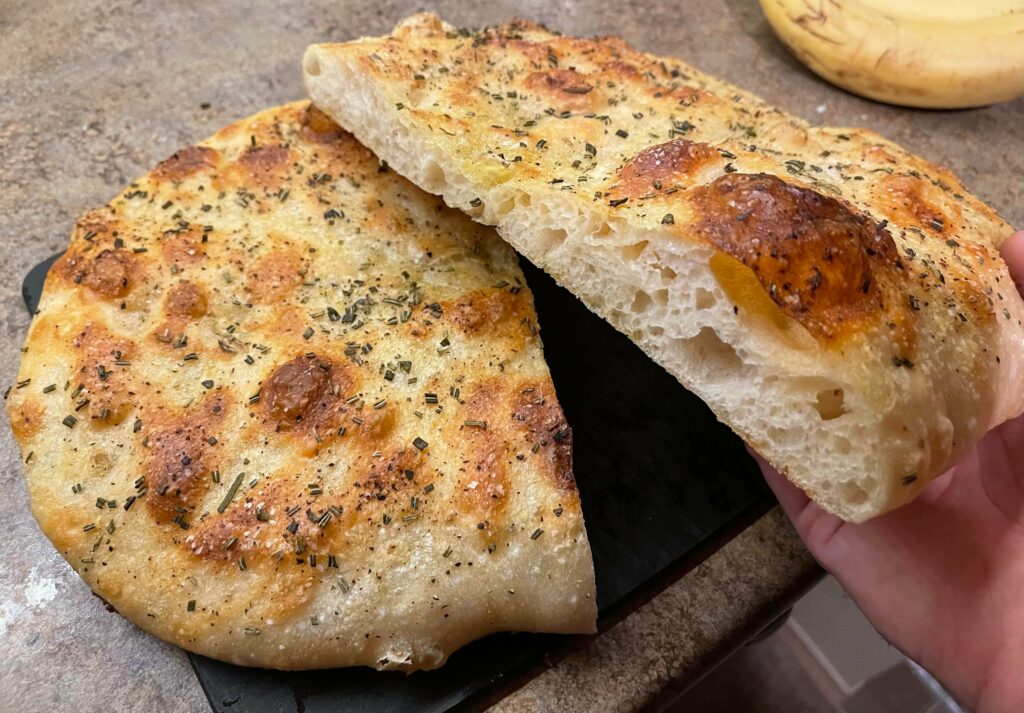 Garlic Rosemary Focaccia! (Sourdough)