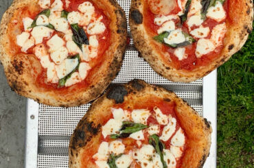 Baked a dozen Neapolitan pizzas in the backyard a few weeks ago. Dough made using a sourdough starter.