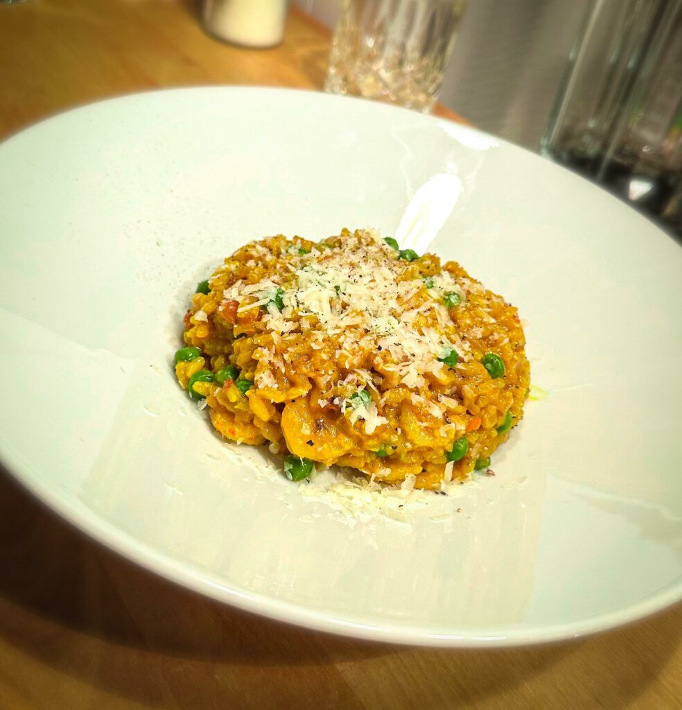 Saffron risotto with shrimp