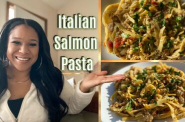 ITALIAN SALMON PASTA | What I made for our Christmas dinner! | Holiday meals | Dinner recipes