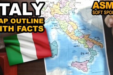 ASMR - Drawing ITALY regions map outline and explaining best known facts for each | Soft Spoken
