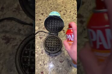 Eating a waffle made of chocolate! #shorts #cooking #food