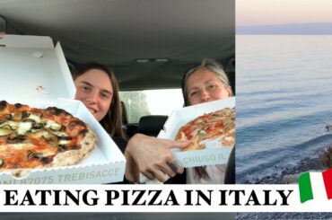 Eating pizza in the car (Trisha Paytas style) but we're actually in Italy!