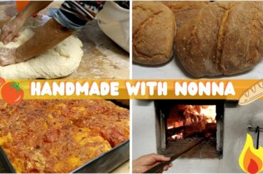 Italian nonna makes bread and focaccia || Wood-fired oven || Traditional cooking style