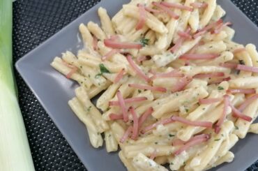 Leek Cream & Smoked ham Italian Pasta recipe #italy #pasta
