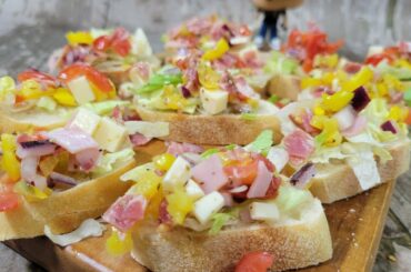 Simple Italian Sub Bruschetta Appetizer!