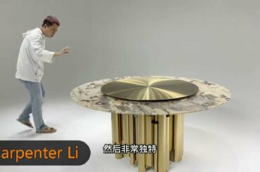 Delux Stainless steel made Italy Dining table Furniture Maker by Luxury Marble top table #dining