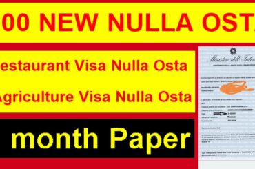 200 NEW NULLA OSTA | italy Restaurant and Agriculture work visa | italy 9 month | new work visa .