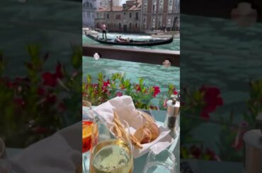 Eating Pasta next to the Grand Canal in Venice