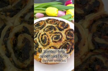 Spinach feta appetizers Easy dinner snacks #recipe #dinner #cooking #snacks #appetizer #shorts