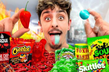 Eating the Worlds Spiciest VS Sourest Food - Challenge