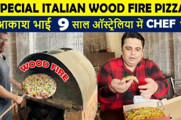 Special Italian Wood Fire Pizza by Professional Chef ! Panipat Street Food ! Indian Food Vlogs