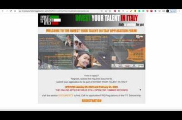 How to get a full scholarship in Italy | Apply to INVEST IN YOUR TALENT Italy scholarship in 15 mins