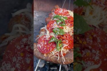 Pizza Sausage Skewers Recipe | Over The Fire Cooking by Derek Wolf