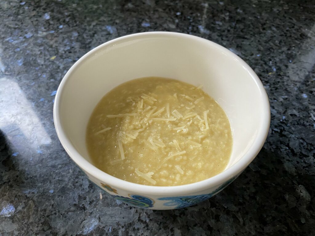 Pastina for my mom, who isn’t feeling so well