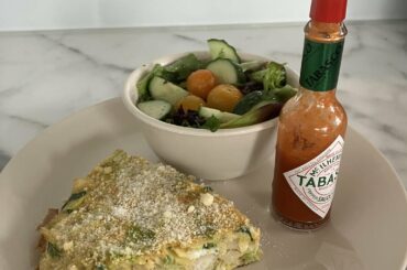 My first leek and potato frittata