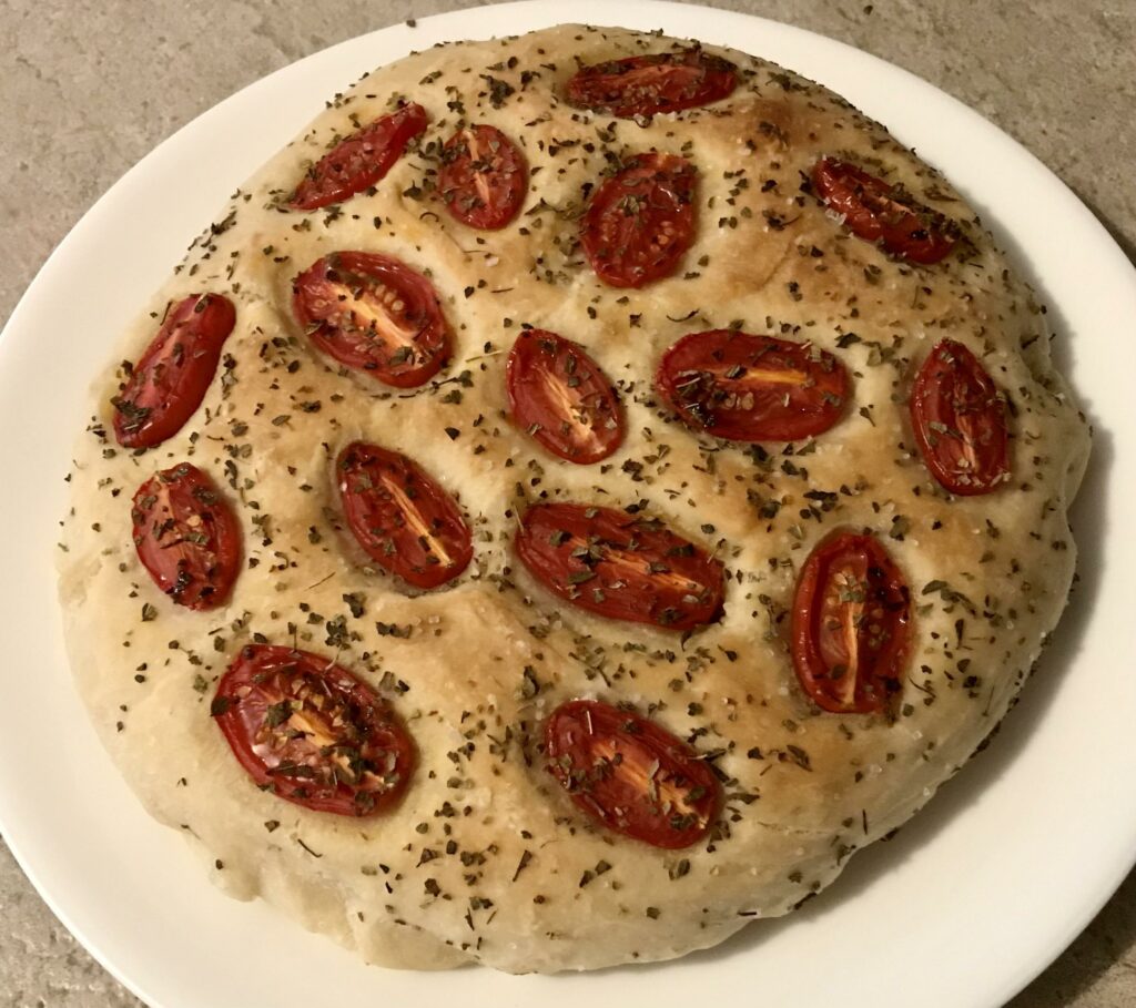I'd never made any kind of bread before, but miraculously, my tomato focaccia turned out perfect!