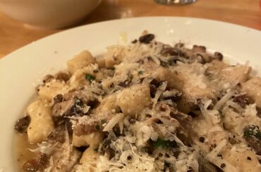 Ricotta Gnocchi with Pancetta and Mushrooms