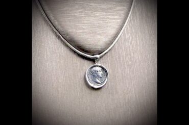 Authentic Roman Silver Coin (2nd century AD) Pendant depicting Emperor Hadrian; Fortuna on rear