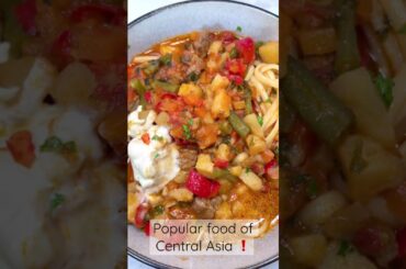 Popular Uzbek Dish Recipe #cooking #dinner #easy #uzbek #food #shorts #video #noodles #soup #asia