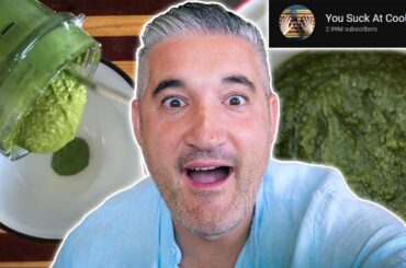 Italian Chef Reacts to PESTO RECIPE by You Suck at Cooking