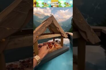 Relax in a Hot Tub with Breathtaking Alpine Views and Delicious Pizza in the Italian Alps! #shorts