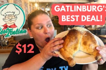 WE FOUND THE BEST MEAL DEAL IN GATLINBURG, TN AT BEST ITALIAN! MASSIVE CALZONE FOR $12! FOOD REVIEW