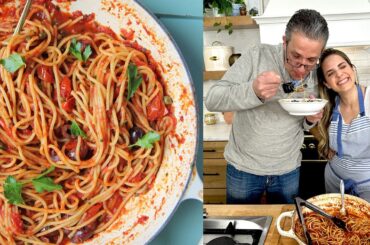 Spaghetti Puttanesca w/ A Special Taste Tester! - Authentic Italian Pasta Recipe