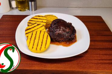 Braised meat in wine - A classic Italian feast day dish - The cheek is the best