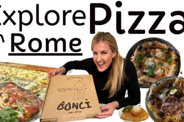 ROMAN STYLE PIZZA | Eating Pizza in Italy | Rome Travel and Food Vlog