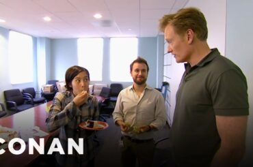 Conan Busts His Employees Eating Cake | CONAN on TBS