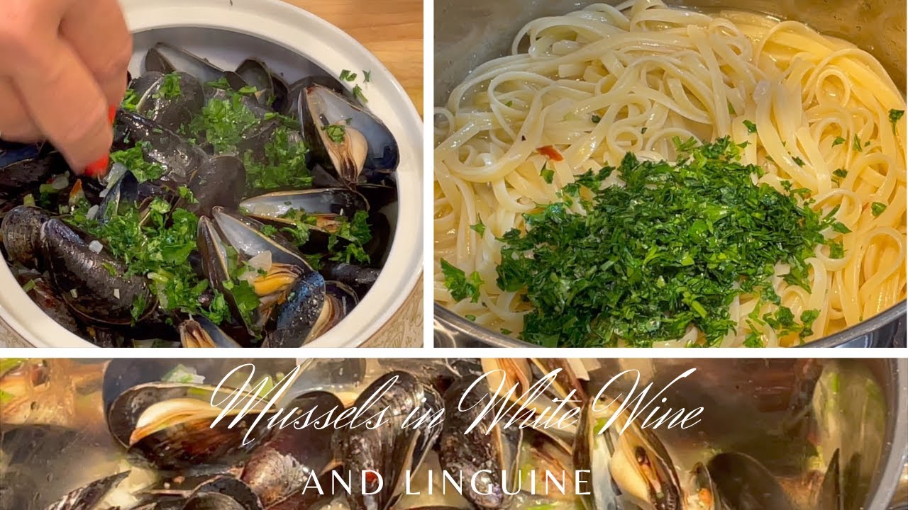 MUSSELS IN WHITE WINE AND LINGUINE MUSSELS IN WHITE WINE AND LINGUINE