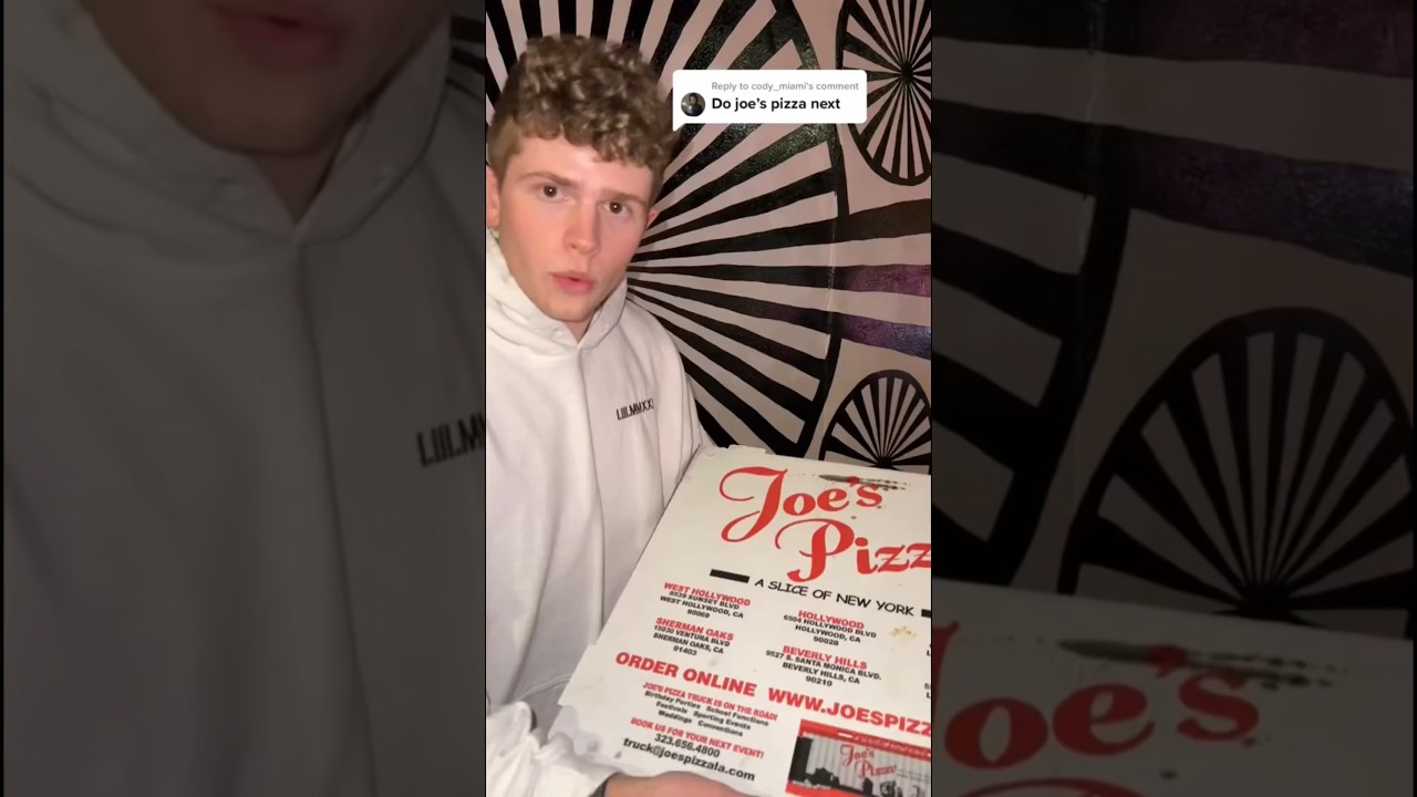 Eating Joes Pizza and doing a cheese pull test! Eating Joes Pizza and doing a cheese pull test!