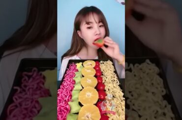 ASMR Mukbang - Italian Spicy Chicken Bengali Noodles  - ASMR Dining Delight - YoutubeShorts - Shorts