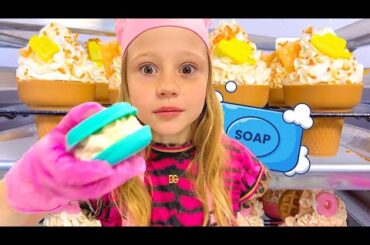 Nastya shows that washing hands is not boring at all