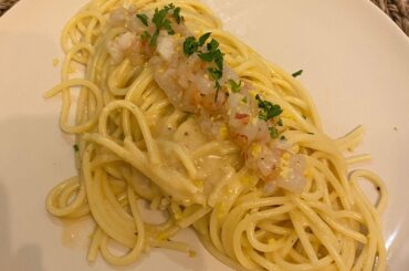Spaghetti cacio, pepe e tartare di gambero