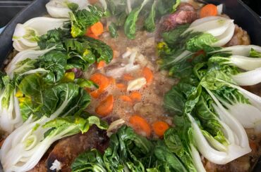 Osso Bucco with a twist, I replaced the celery with bok choi. Can’t wait to taste it for dinner.