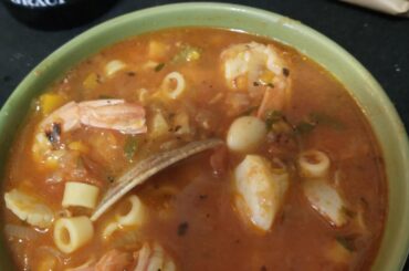 Sicilian seafood soup I made last night.
