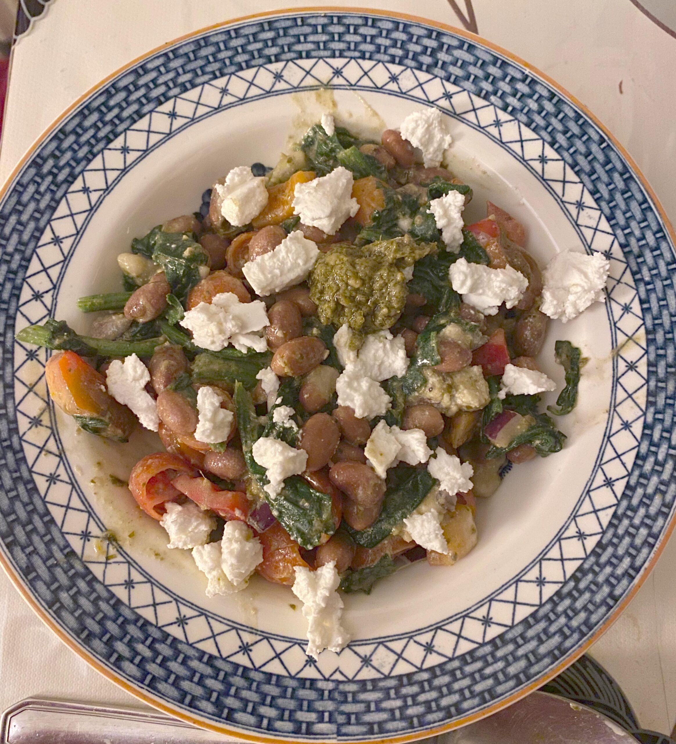 Didn’t have a lot of gnocchi left that I made from scratch. So added borlotti beans, cherry tomatoes, wilted greens, crunchy red onions and with a pesto sauce made this vegetarian pasta salad. Topped with some ricotta and lemon juice it was very filling and delicious and super easy and cheap! Didn't have a lot of gnocchi left that I made from scratch. So added borlotti beans, cherry tomatoes, wilted greens, crunchy red onions and with a pesto sauce made this vegetarian pasta salad. Topped with some ricotta and lemon juice it was very filling and delicious and super easy and cheap!