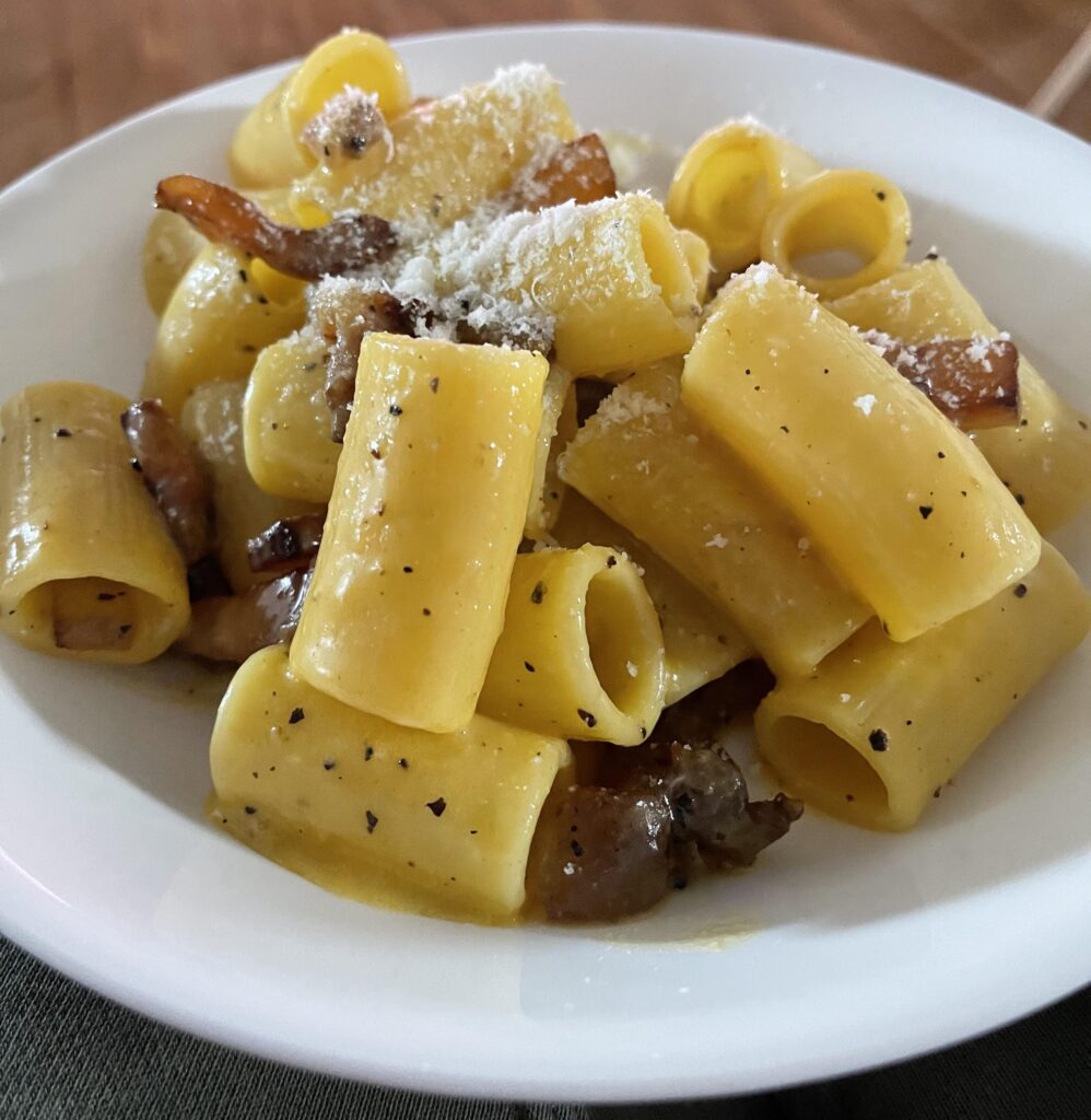 Carbonara is my favorite pasta to make! I hate eating spaghetti, so rigatoni is my go-to!