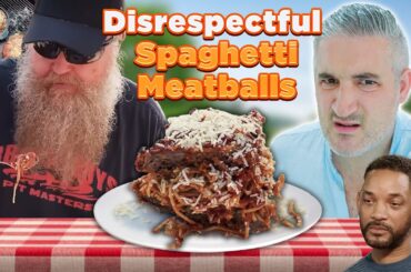 Italian Chef Reacts to Spaghetti in Meatball by BBQ Pit Boys
