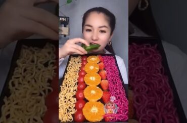 ASMR Mukbang - Italian Spicy Chicken Bengali Noodles  - ASMR Dining Delight - YoutubeShorts - Shorts