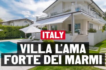 Inside a luxury villa L'ama in Forte dei Marmi in Tuscany. Renting a summer house in Italy