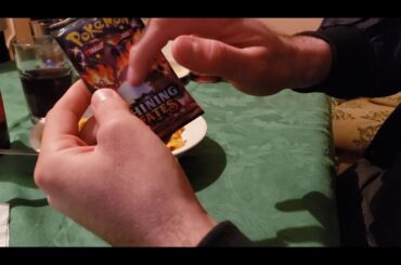 Shining Fates Opening while eating authentic Italian grub #shorts #Rome #italy #shiningfates