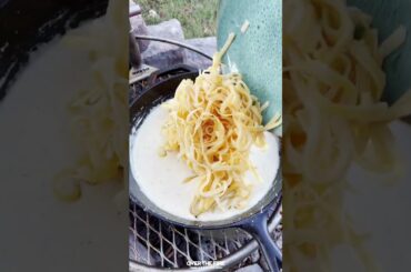 Creamy Cajun Shrimp Alfredo Recipe | Over The Fire Cooking by Derek Wolf