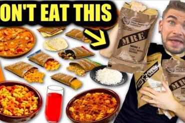 MILITARY RATION FOOD CHALLENGE & MRE Taste Test (Meal Ready To Eat) Q&A! Trying ARMY Ration Food