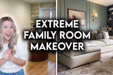 DIY EXTREME FAMILY ROOM MAKEOVER | MOODY ACADEMIA DESIGN