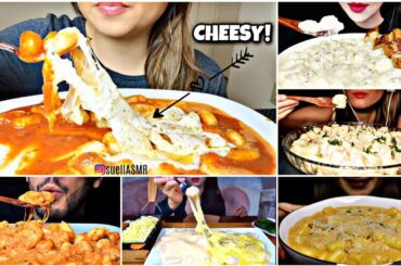EATING *TOO MUCH CHEESY & CREAMY GNOCCHI* ASMR MUKBANG COMPILATION 2023 || ITALIAN FOOD *BIG BITES*